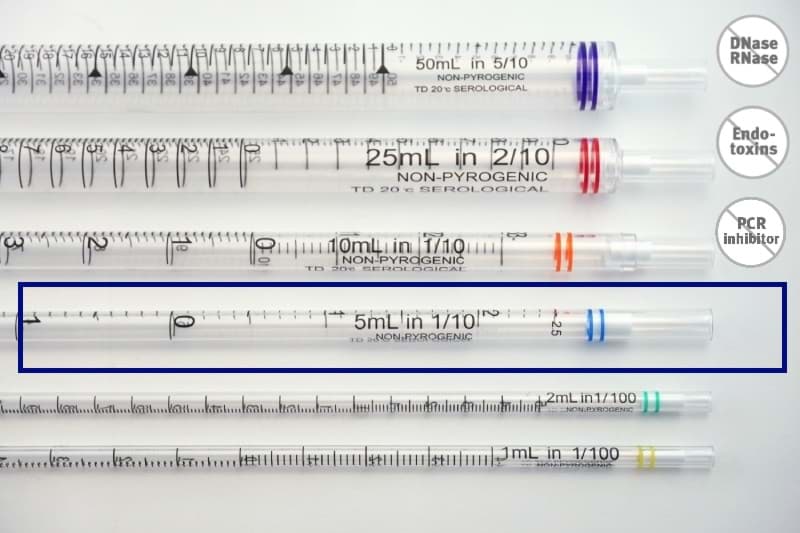 Picture of Serological Pipettes 5 ml Individual Wrapped, Sterile, Box of 300